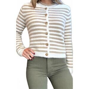 NEW RED HAUTE heidi striped cardigan in ivory stripe